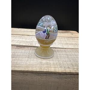 Fenton "Star of Wonder" Amber Egg Christmas Series Ice Skating 603/1750 Lt ED